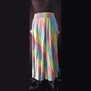 Long rainbow skirt with pockets